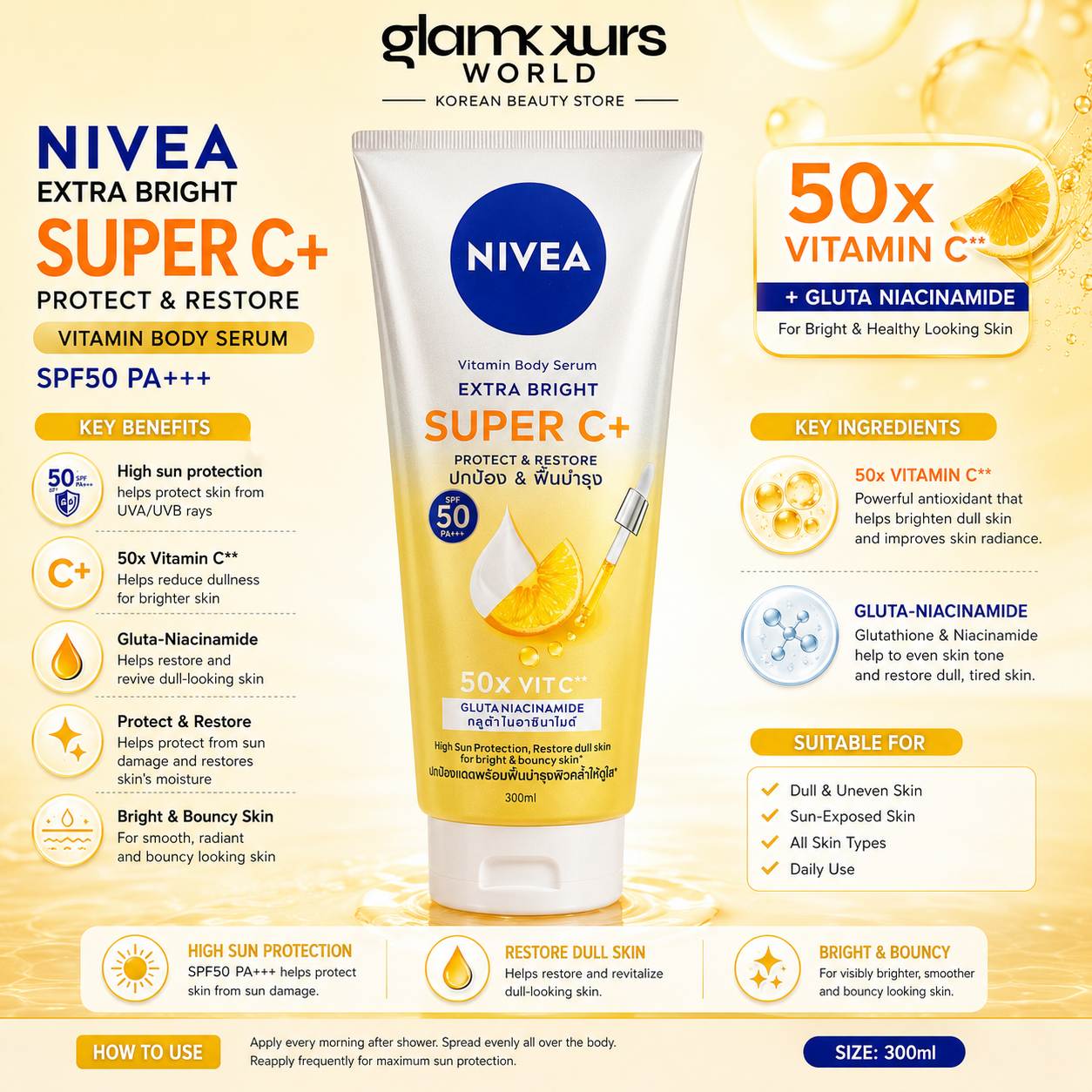 NIVEA Vitamin Body Serum Extra Bright Super C+
